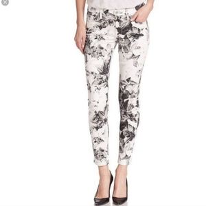 7 For All Mankind Floral Print Jeans 27